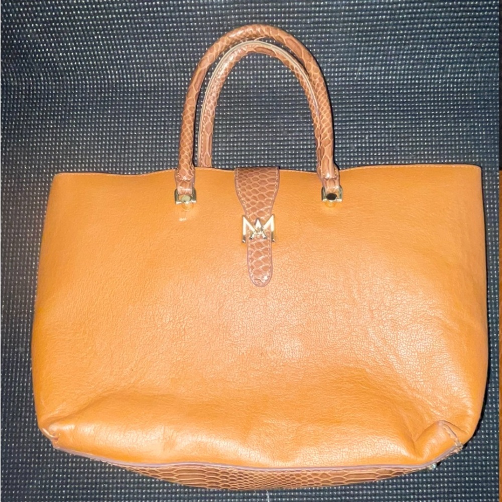 Antonio Melani leather Logo Slide Tote